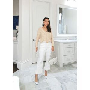 Cabi 5690 Lido Crop Wide Leg Cropped Jeans Womens 14 Pockets High Waist Coastal